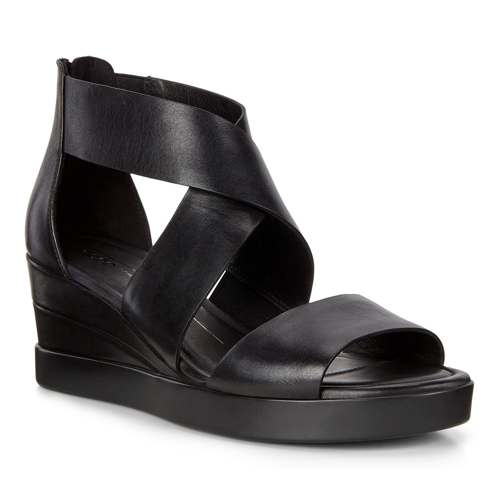 Sandalias Mujer - ECCO Shape Wedge Plateau - Negros - HDP963157